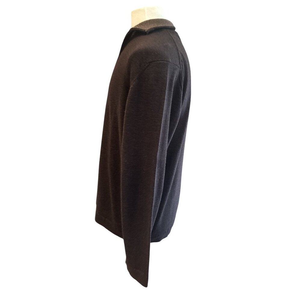 Mario Gilberti Made in Italy 100% Merino Wool Half-Zip Sweater XL Brown Pullover - Picture 3 of 10